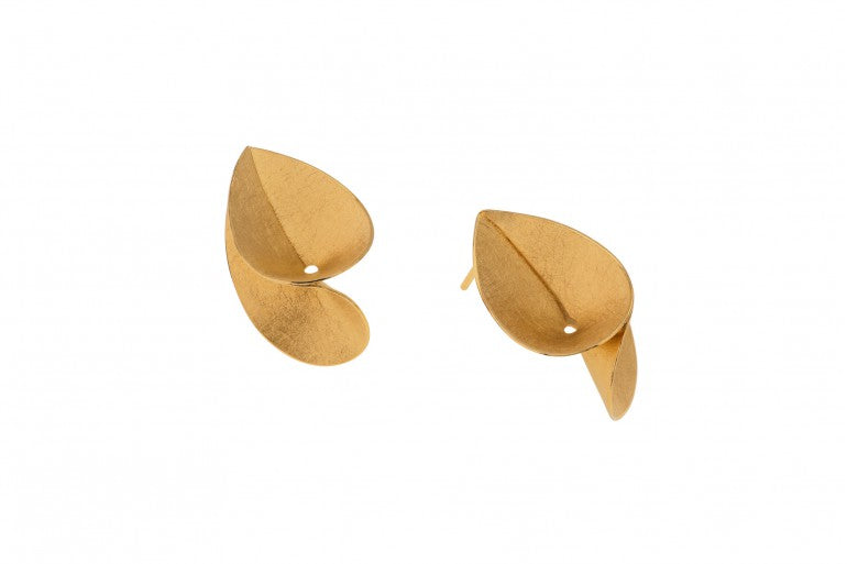 Layered Leaf Geometric Earrings