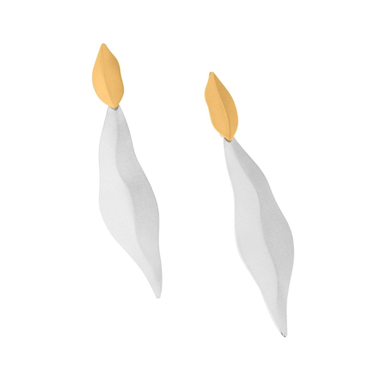 Harmony Floating Two Tone Leaf Earrings