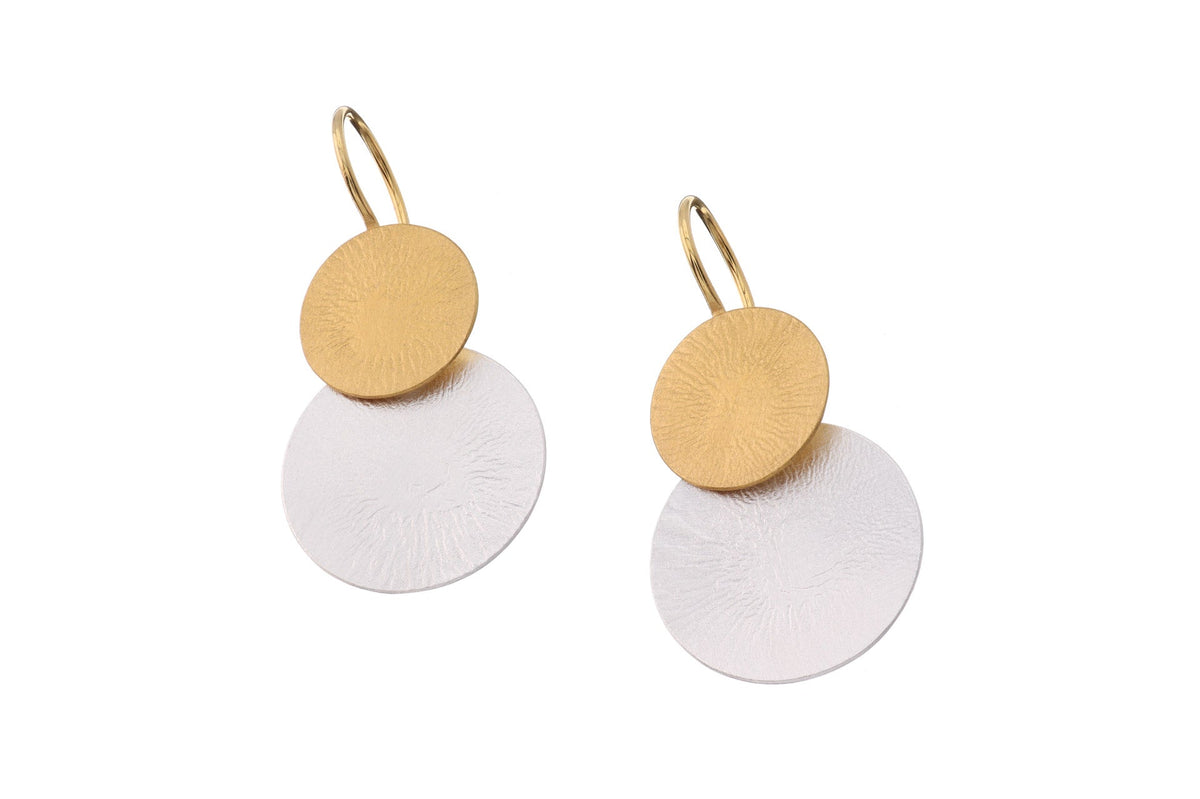 Circular Textured Moon Earrings