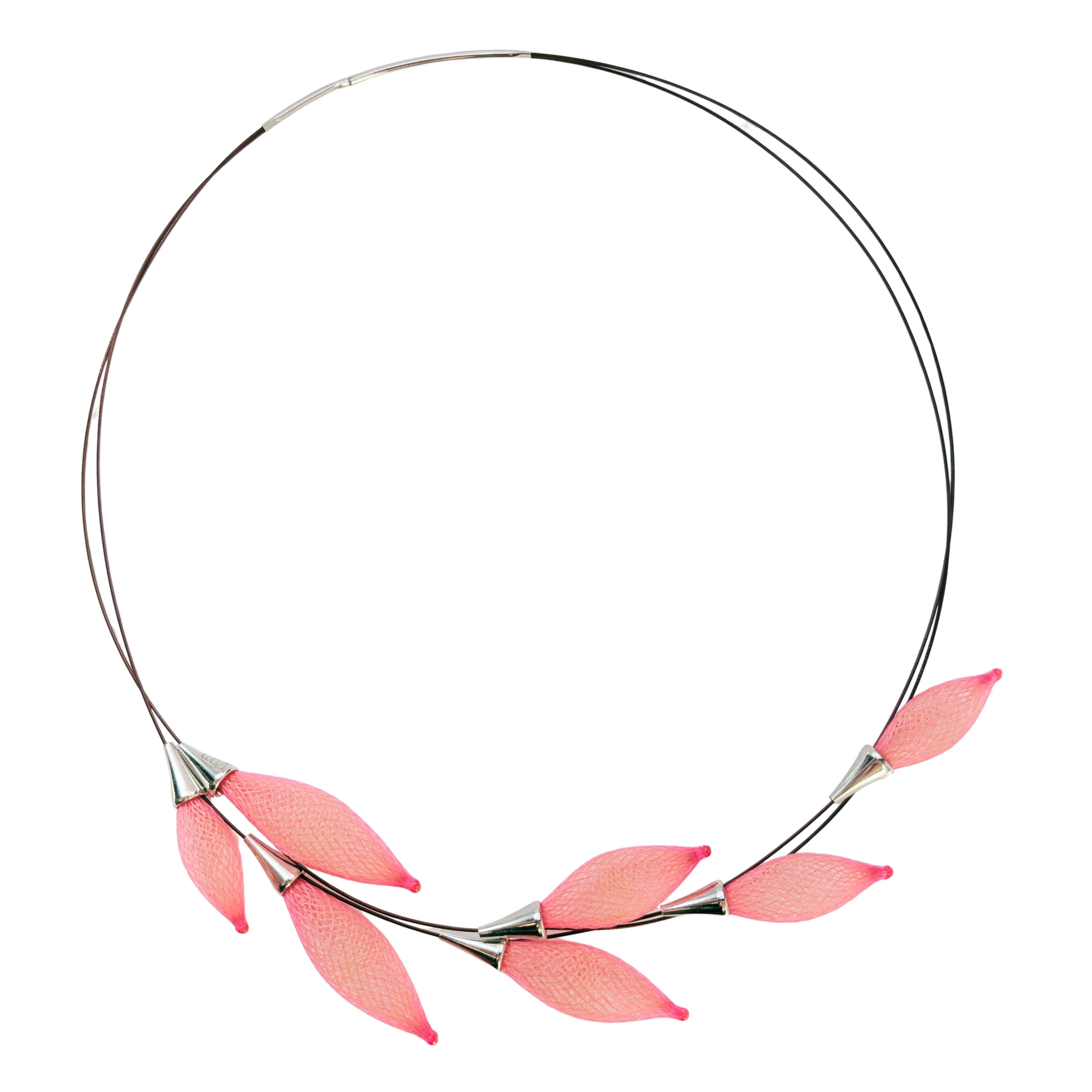 Light Pink and Silver Epineux Full Leaves Choker Necklace
