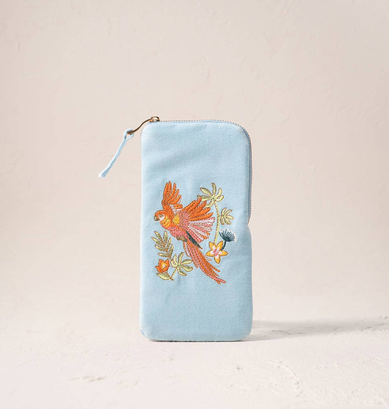Elizabeth Scarlett Flying Parrots Glasses Case