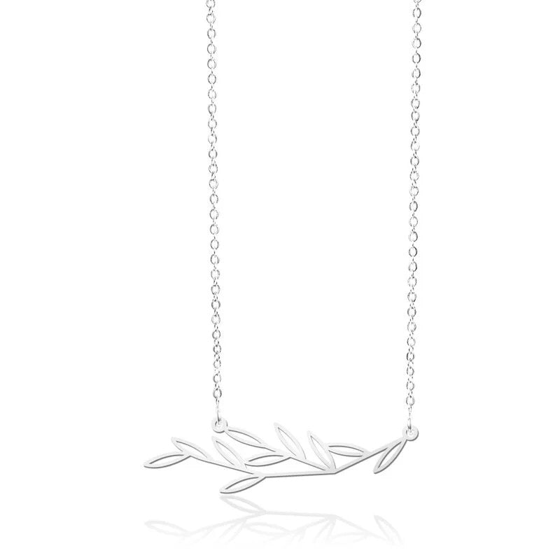 Horizontal Leafy Pendant - Silver