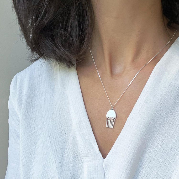 Seville Silver Tassel Pendant - Mini