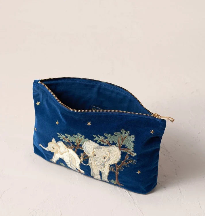 Navy Baby Elephant Conservation Everyday Pouch