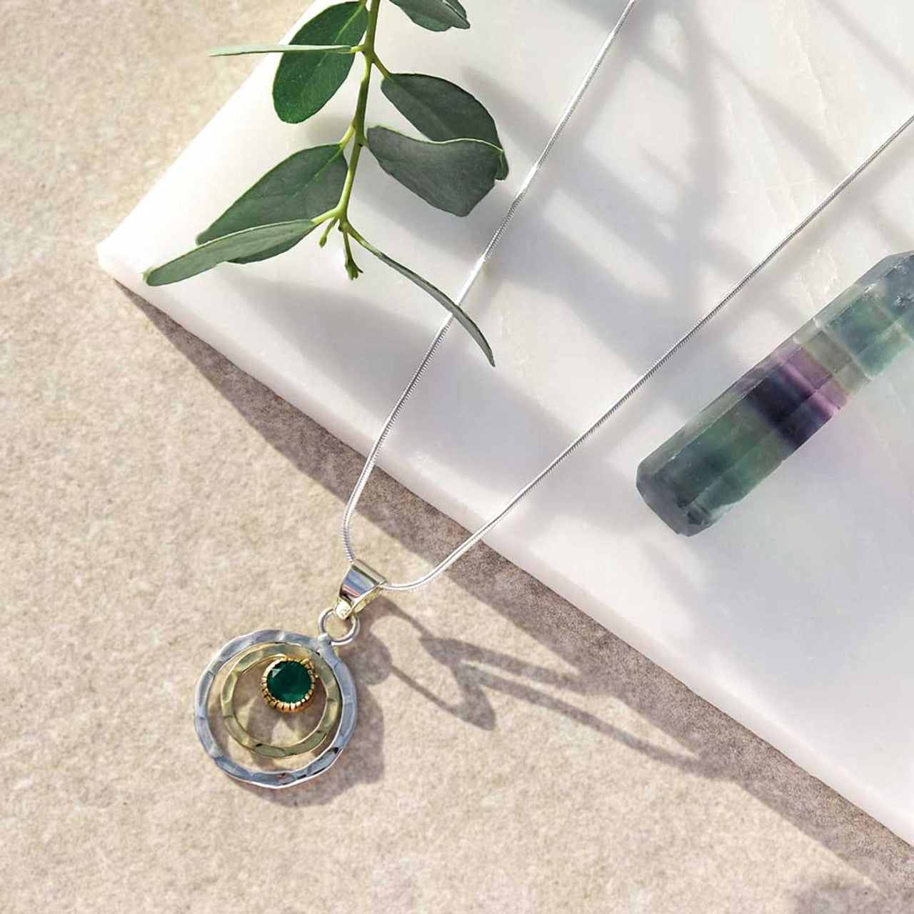 Infinity Universe Necklace - Green Onyx
