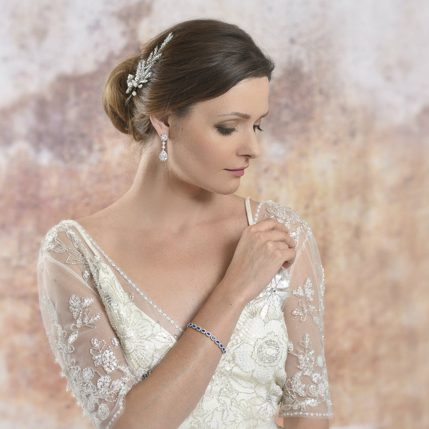 'Something Blue' slim bridal Bracelet