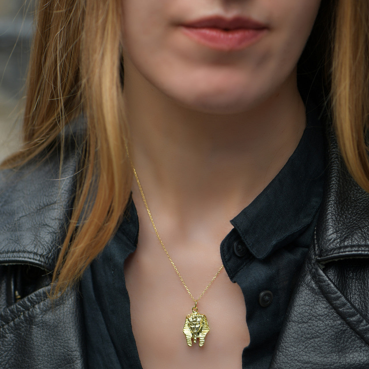 Elassaad_handmade_jewellery_necklace_pendant_gold_plated_brass_sterling_silver_Pharaoh_Turkey