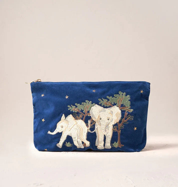 Navy Baby Elephant Conservation Everyday Pouch