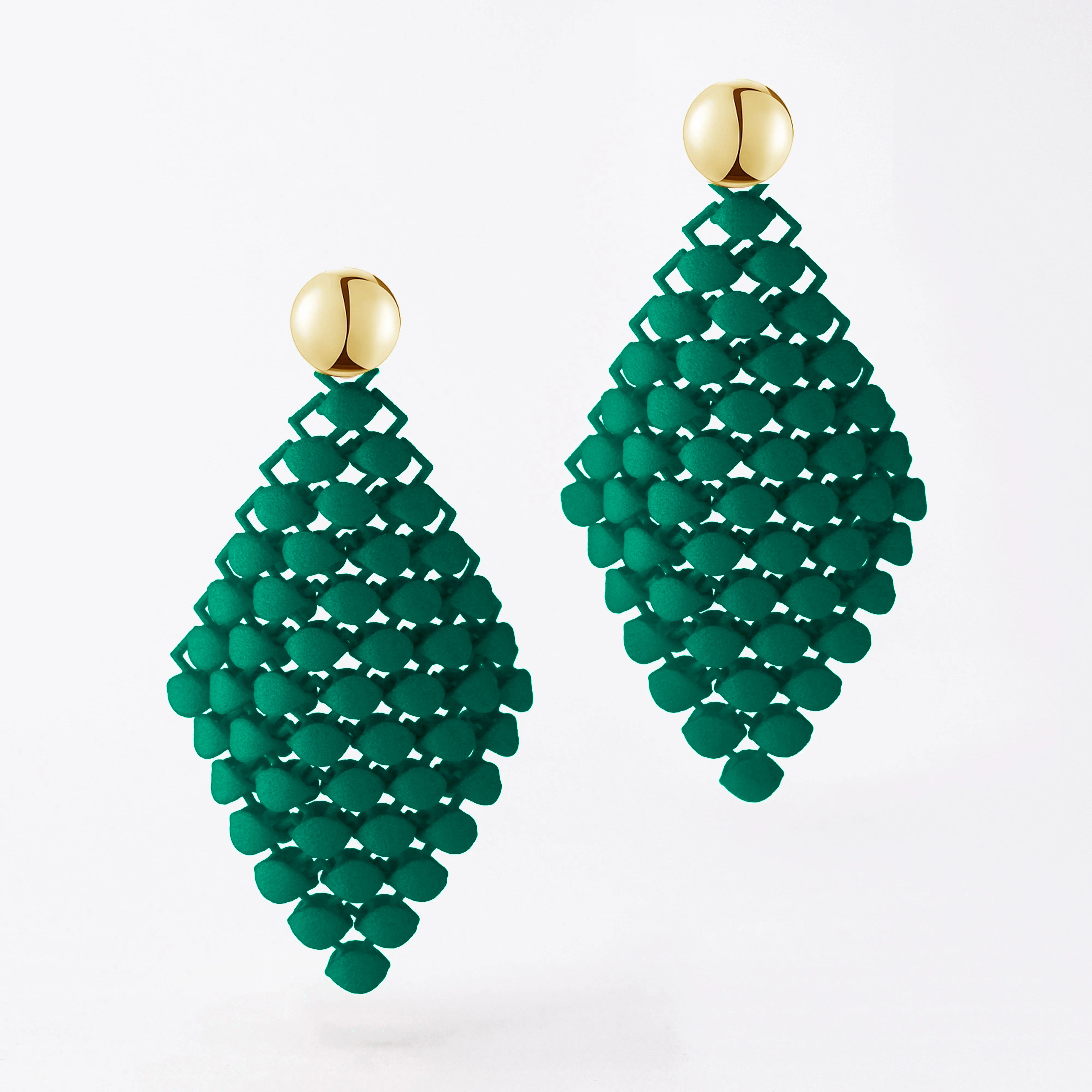 Essence Button Drop Earrings