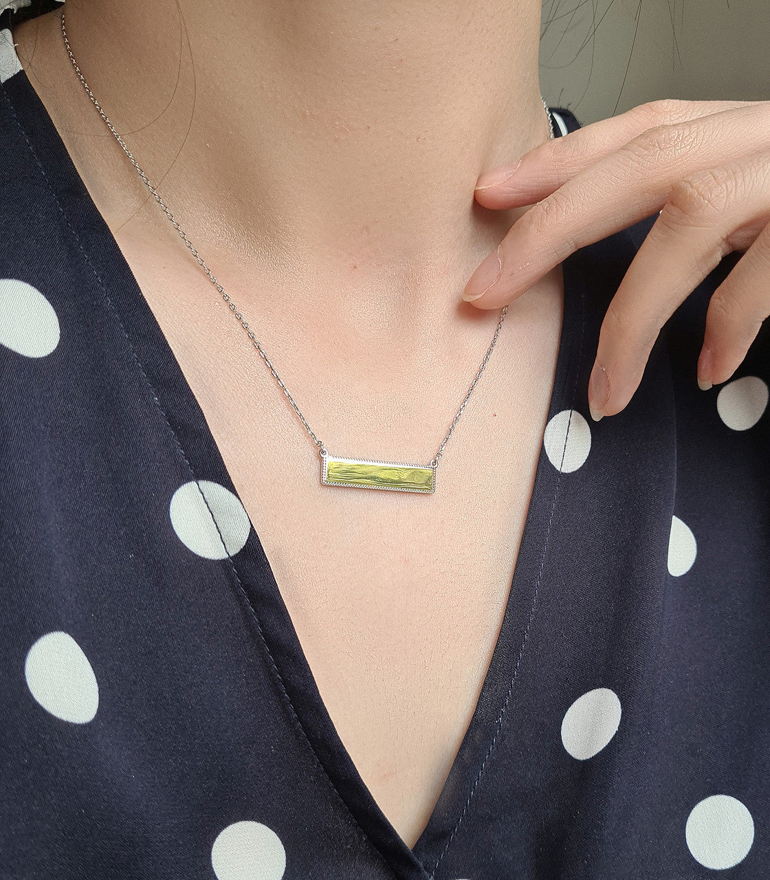 Facade of Balance Reversible Silver Necklace Facade of Balance Reversible Silver Necklace Janus script engraved