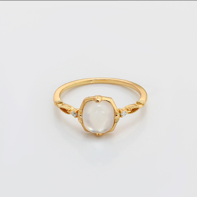 Gold Vermeil Mother Shell Pearls Fine Silver Ring