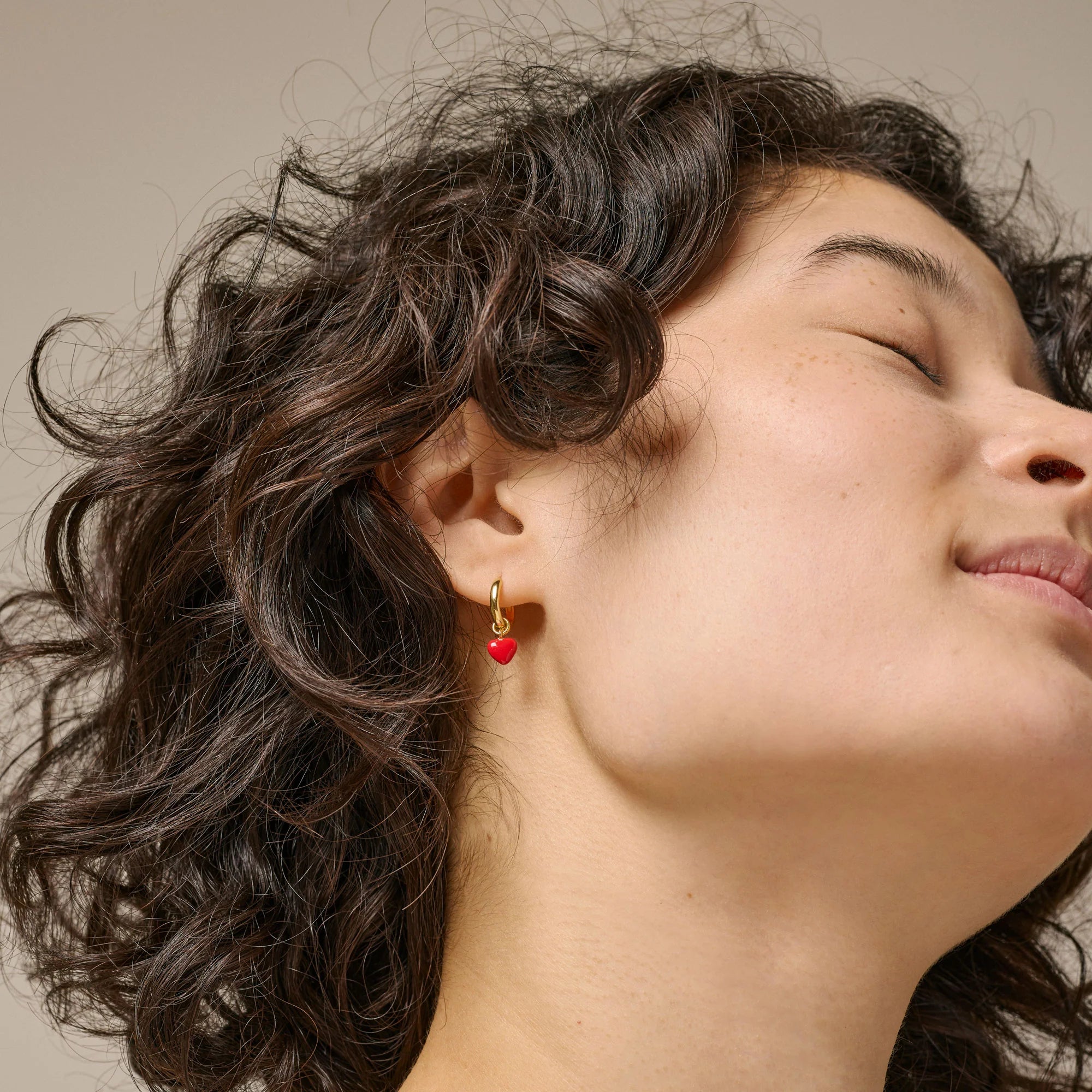 Red Amore Heart Hoops