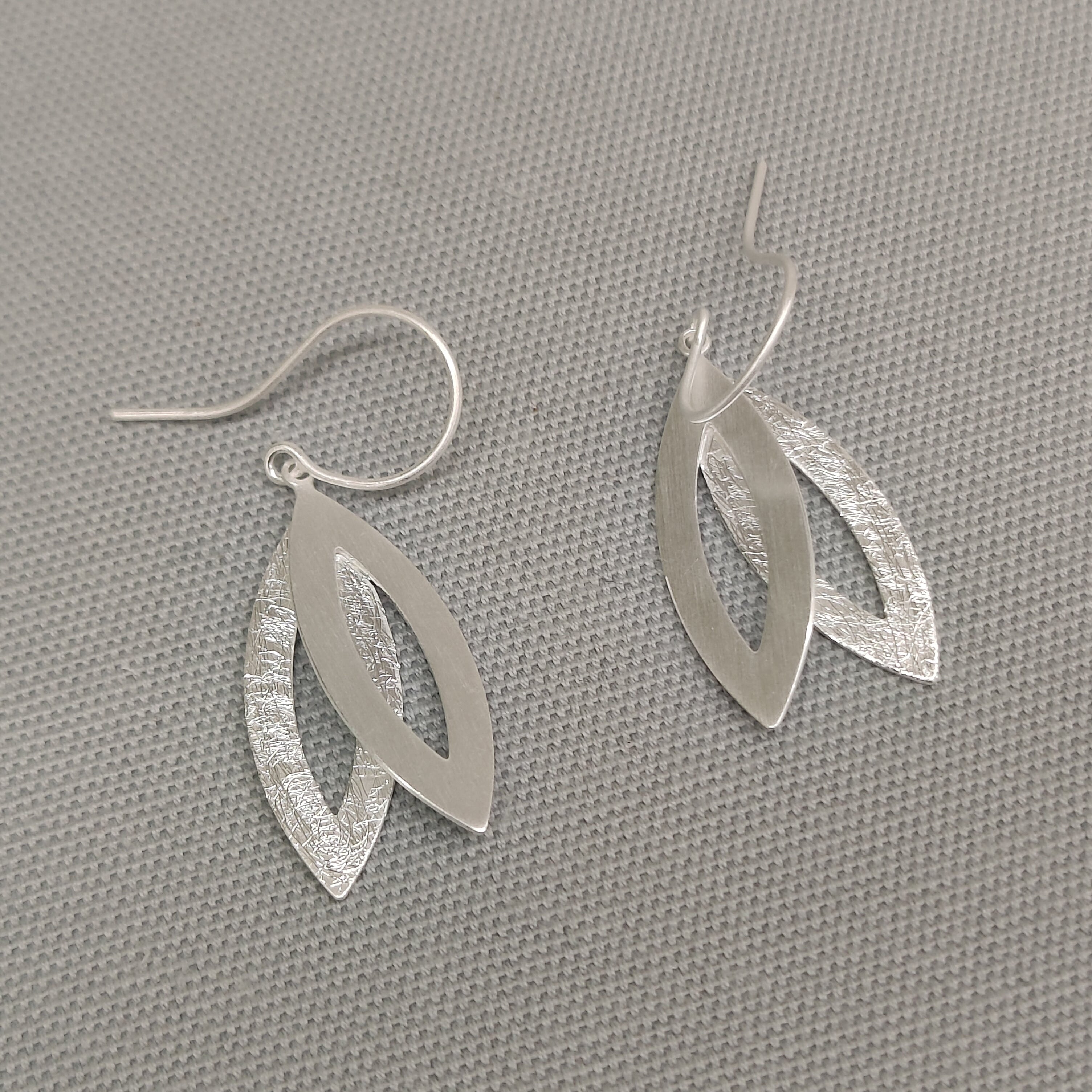 Sterling Silver Overlapping Teardrop Hook Earrings