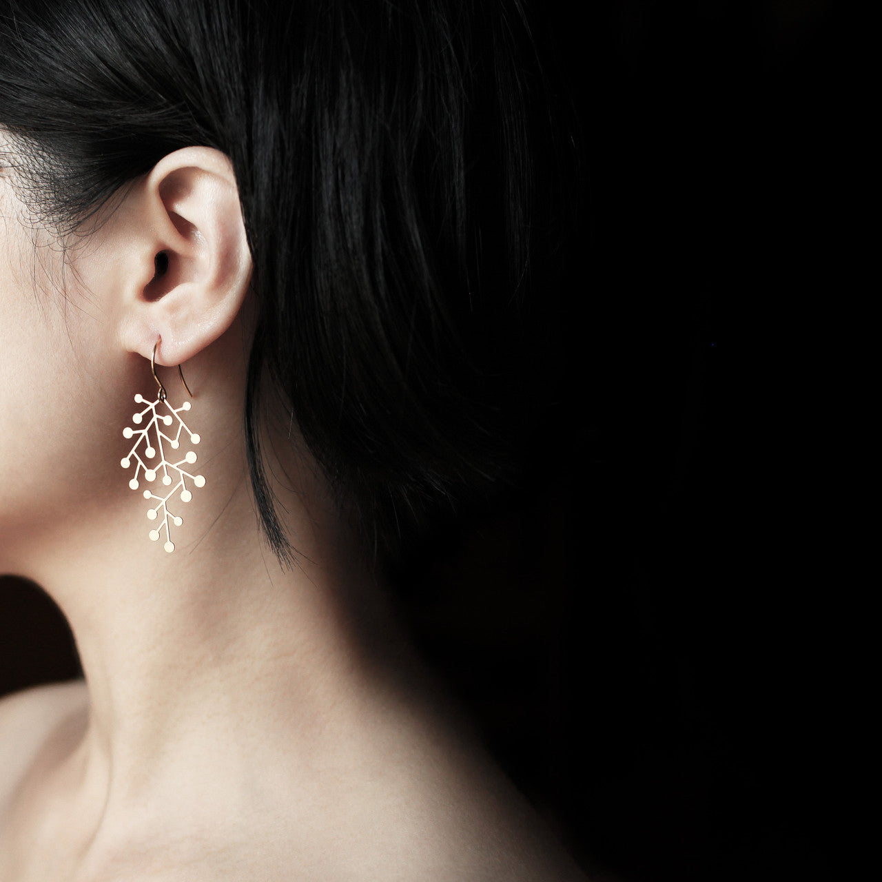 Moorigin jewellery Snow Days gold earrings