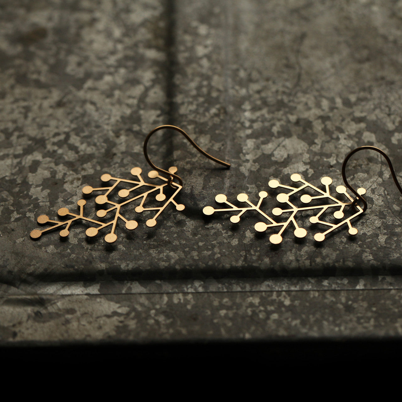 Moorigin jewellery Snow Days gold earrings
