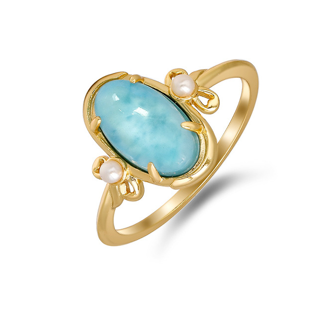 Larimar Gold Vermeil Ring
