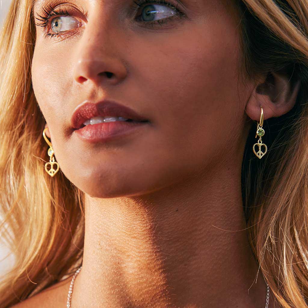 Peace Heart Drop Earrings