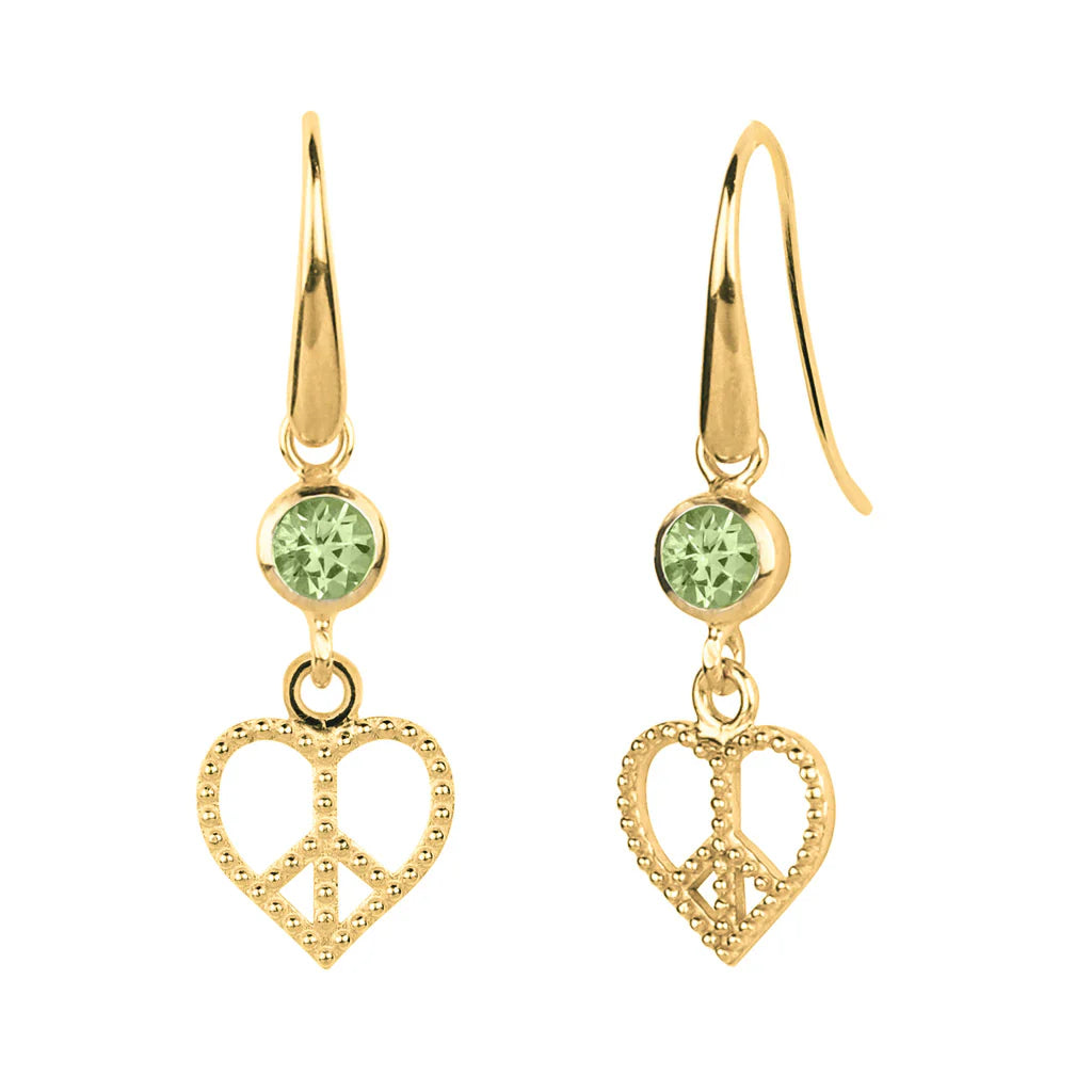 Peace Heart Drop Earrings