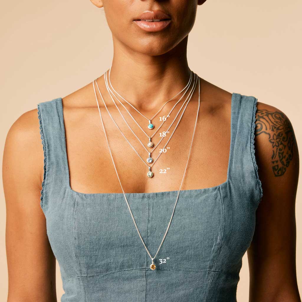 November Birthstone Necklace - Blue Topaz