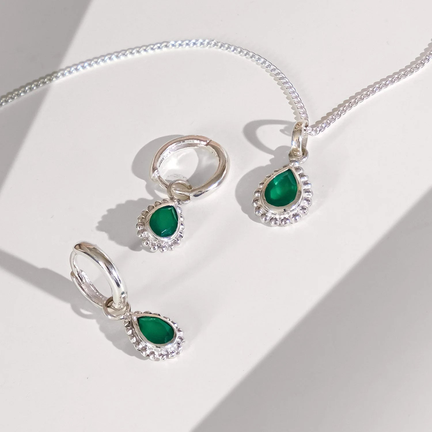 May Birthstone Necklace - Green Onyx