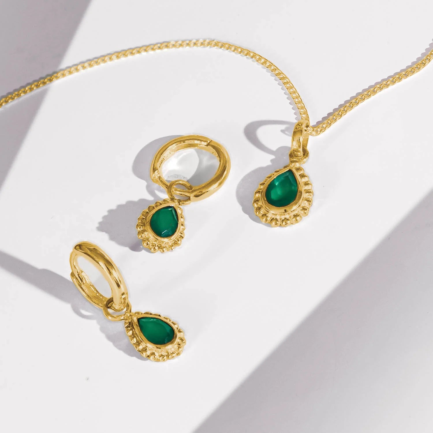 May Birthstone Necklace - Green Onyx