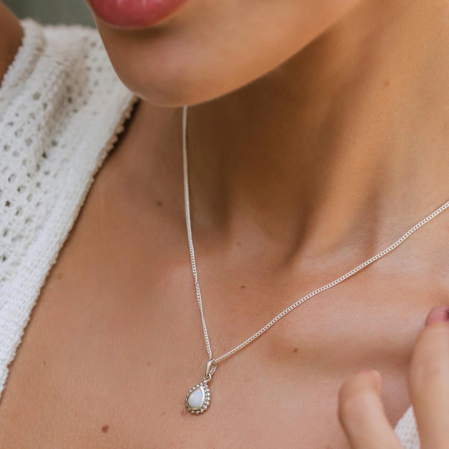 October Birthstone Necklace - Opal