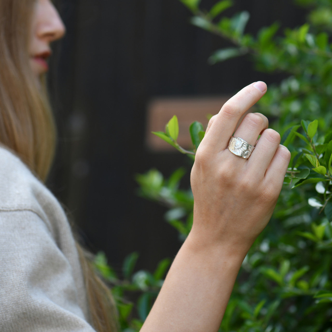 Jade_Mellor_handmade_jewellery_ammonite_ring_sterling_silver_organic_chunky_thick_band