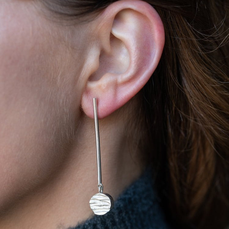 Round Cliff Drop Earrings