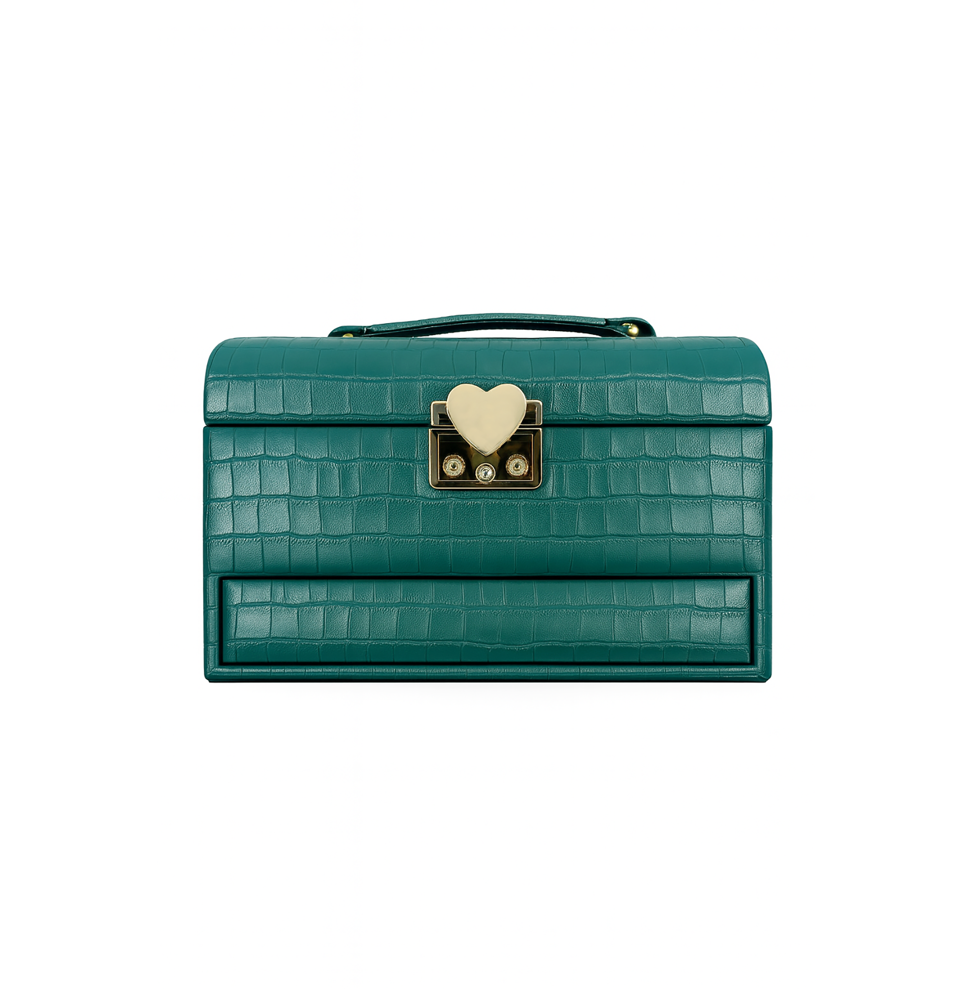 Green Faux Snake Skin Large Jewellery Box