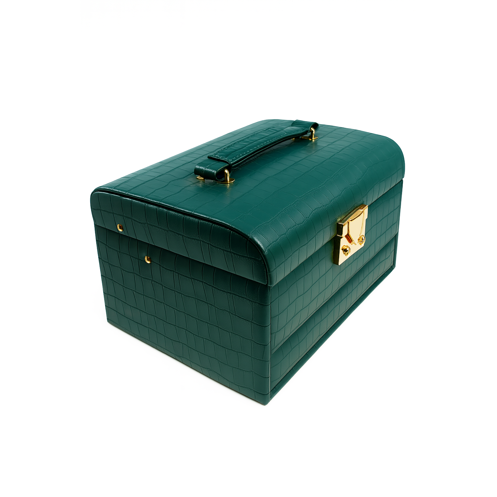 Green Faux Snake Skin Large Jewellery Box