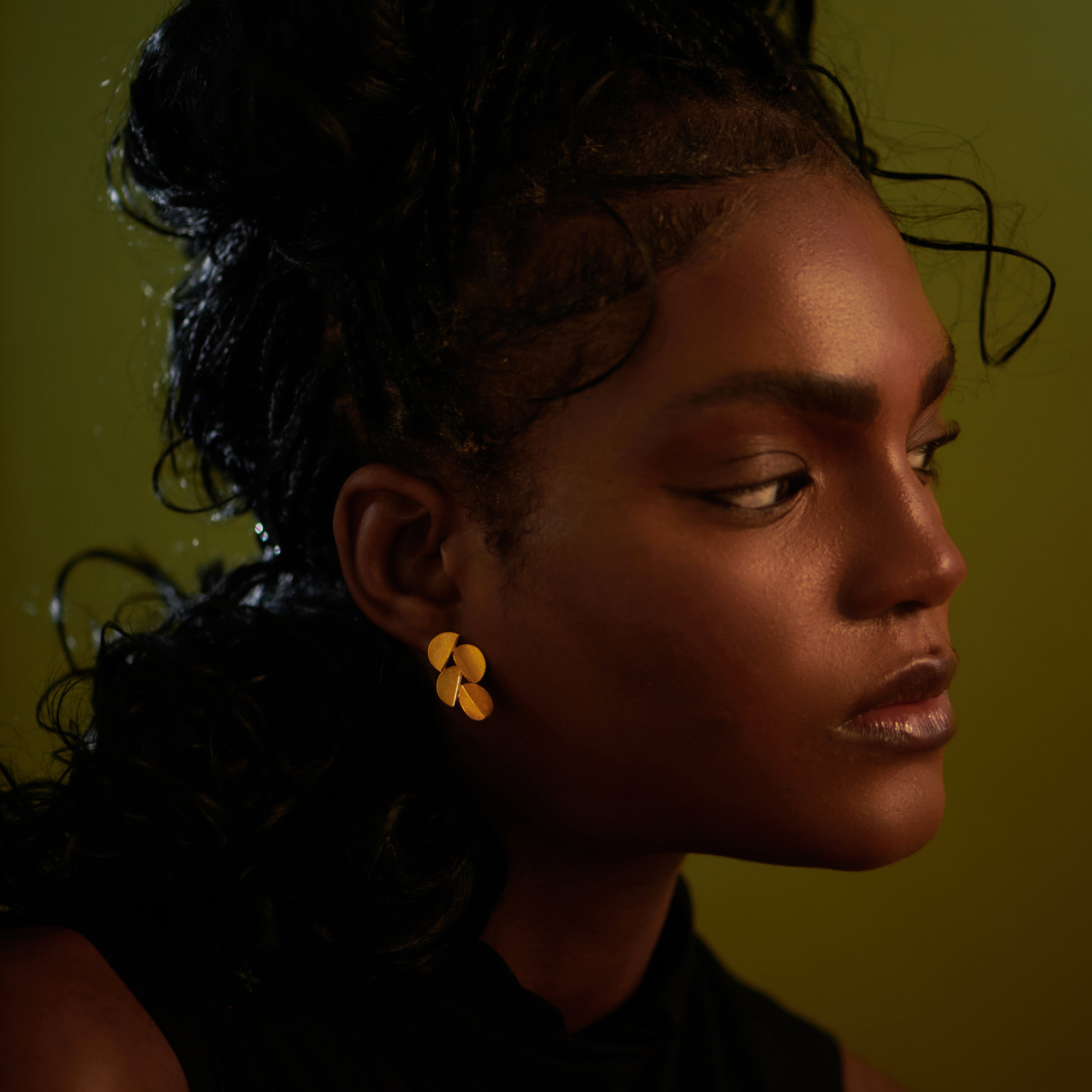 Gold Vermeil Cluster of Seedlings Stud Earrings
