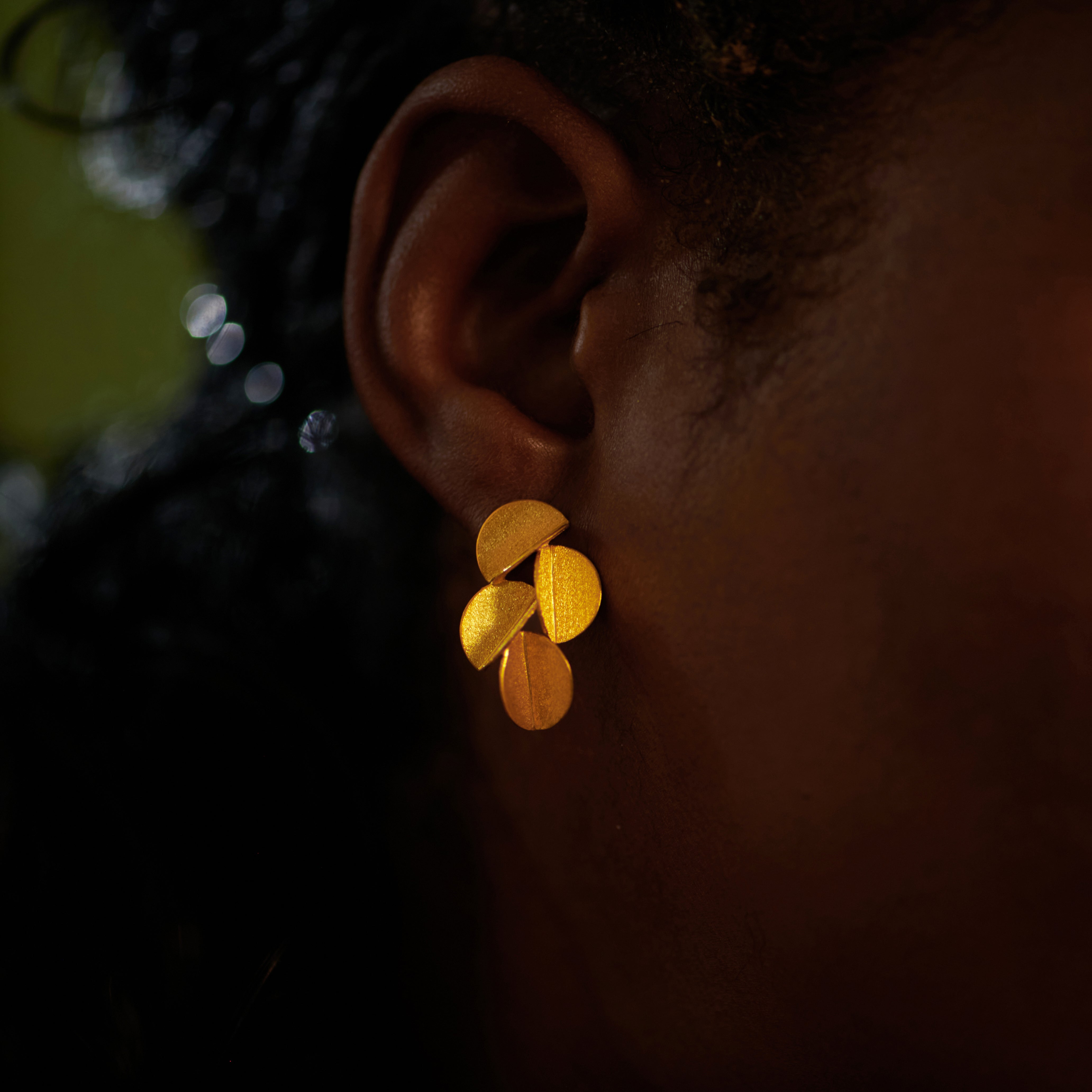 Gold Vermeil Cluster of Seedlings Stud Earrings