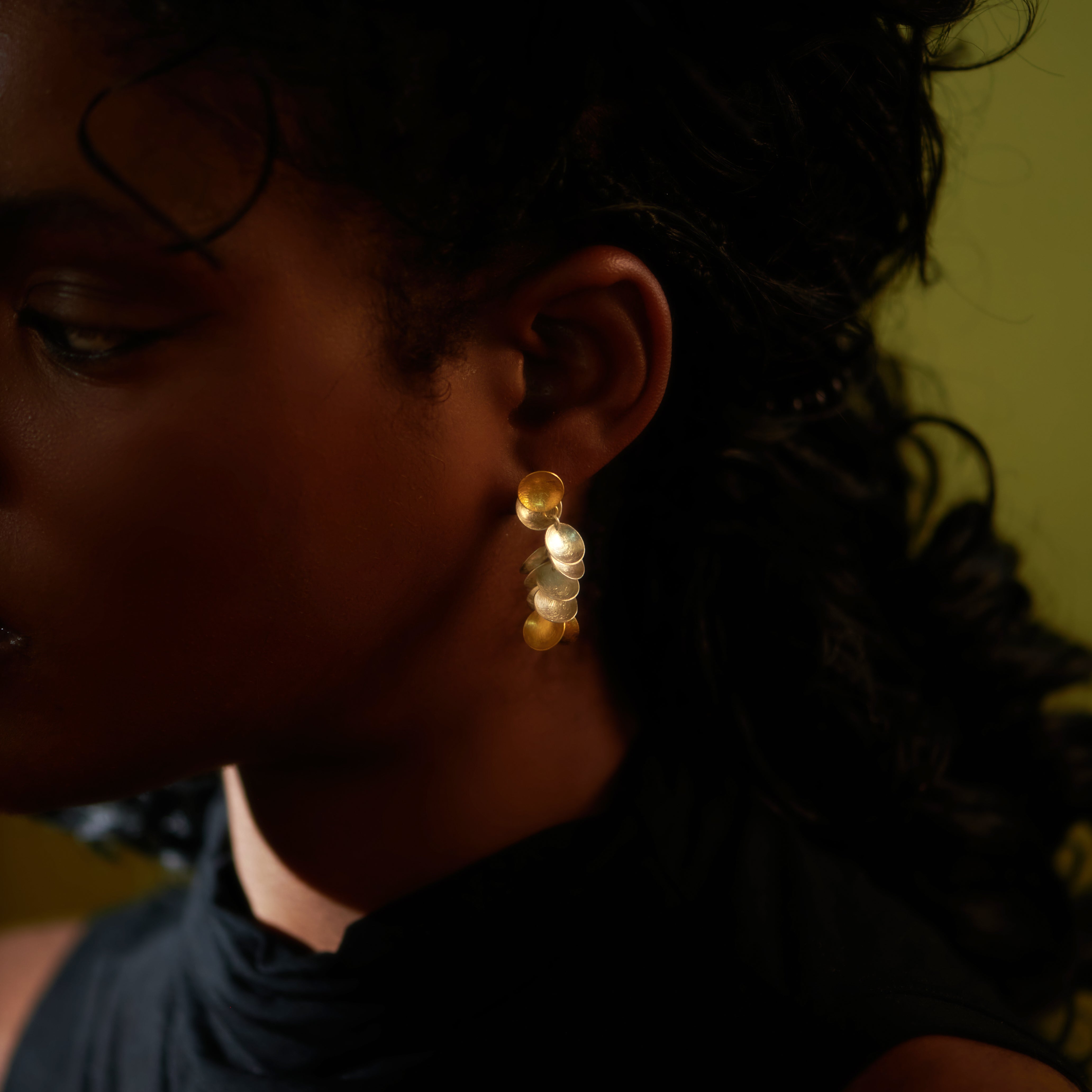 Two Toned Chandelier Drop Earrings