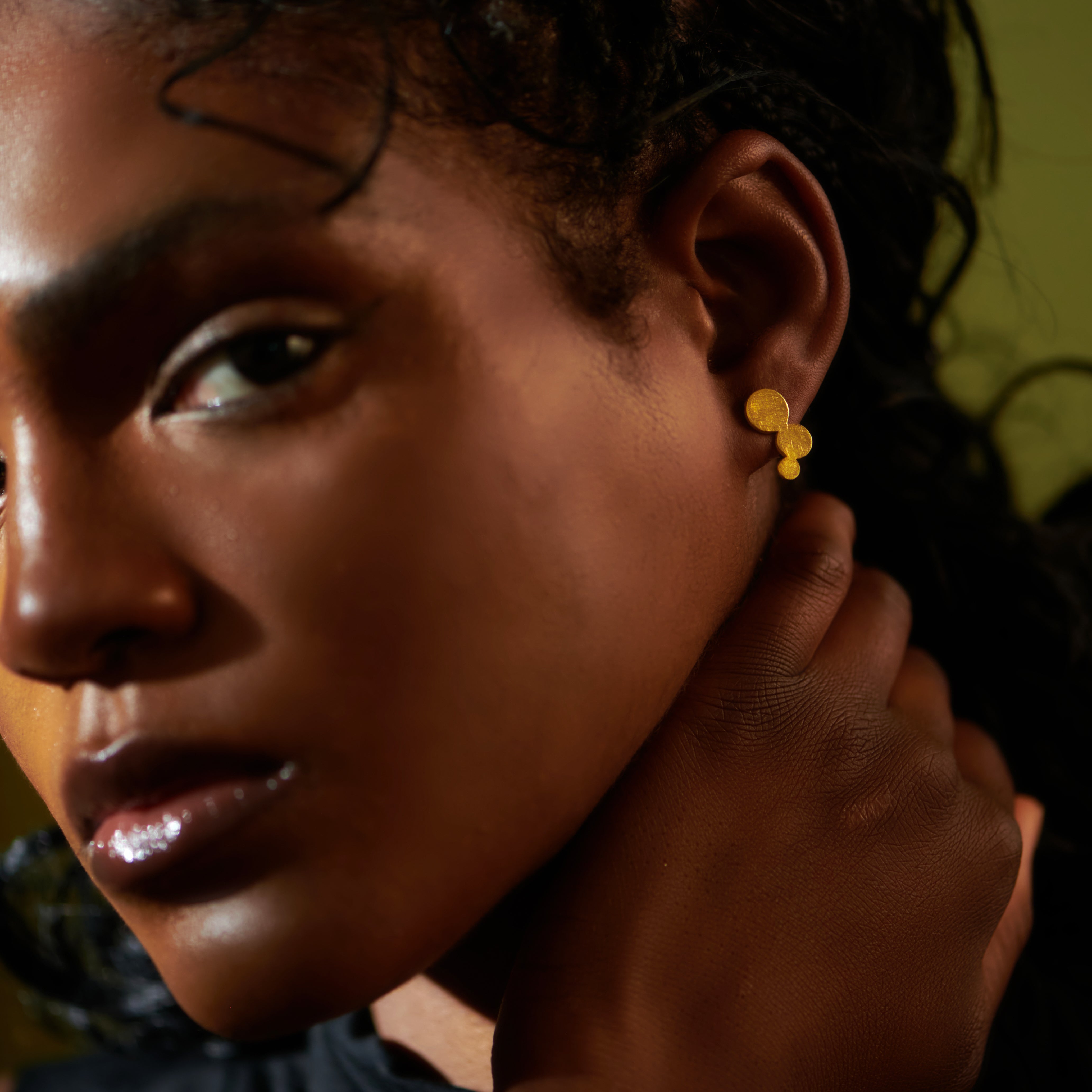 Gold Vermeil Textured Bubble Stud Earrings