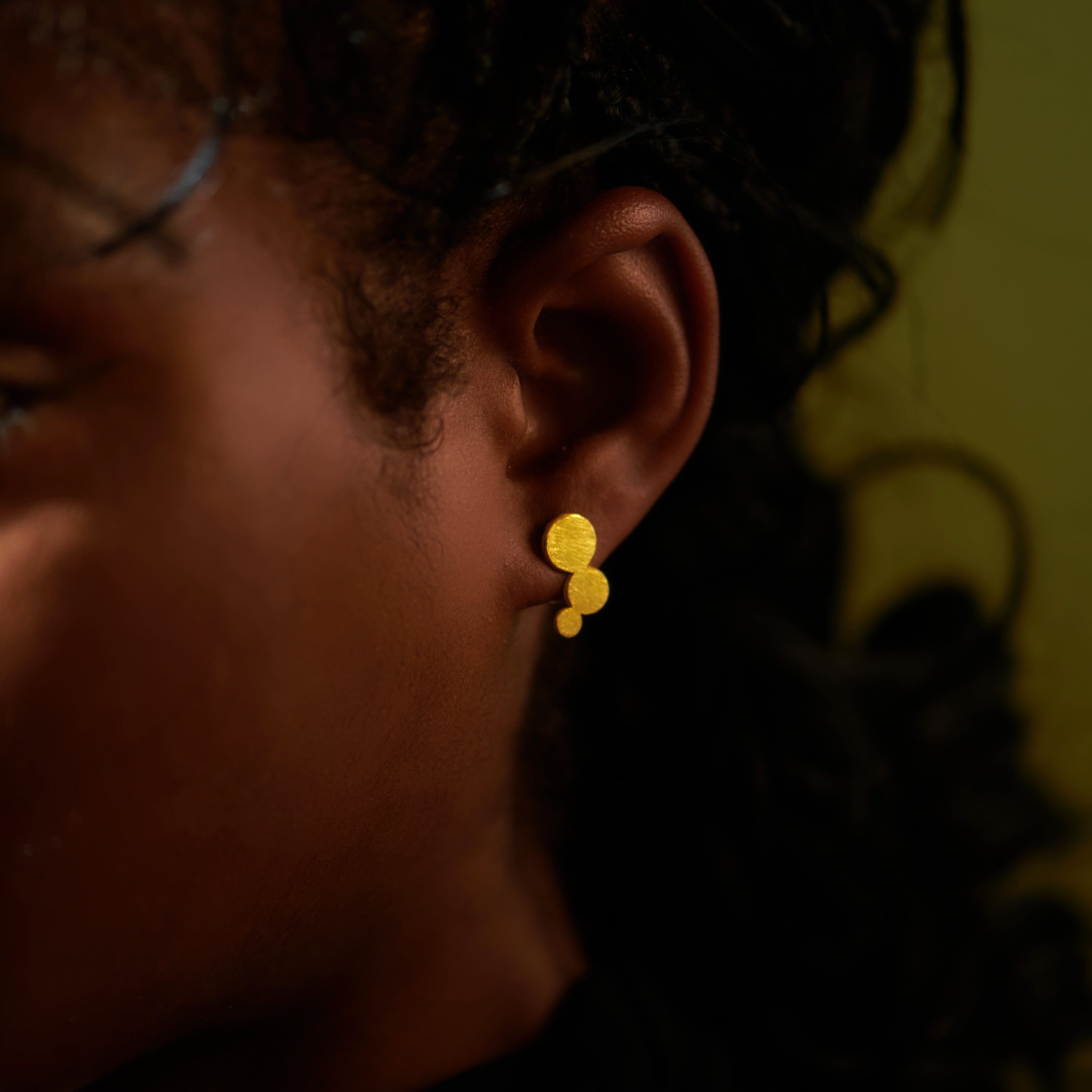 Gold Vermeil Textured Bubble Stud Earrings