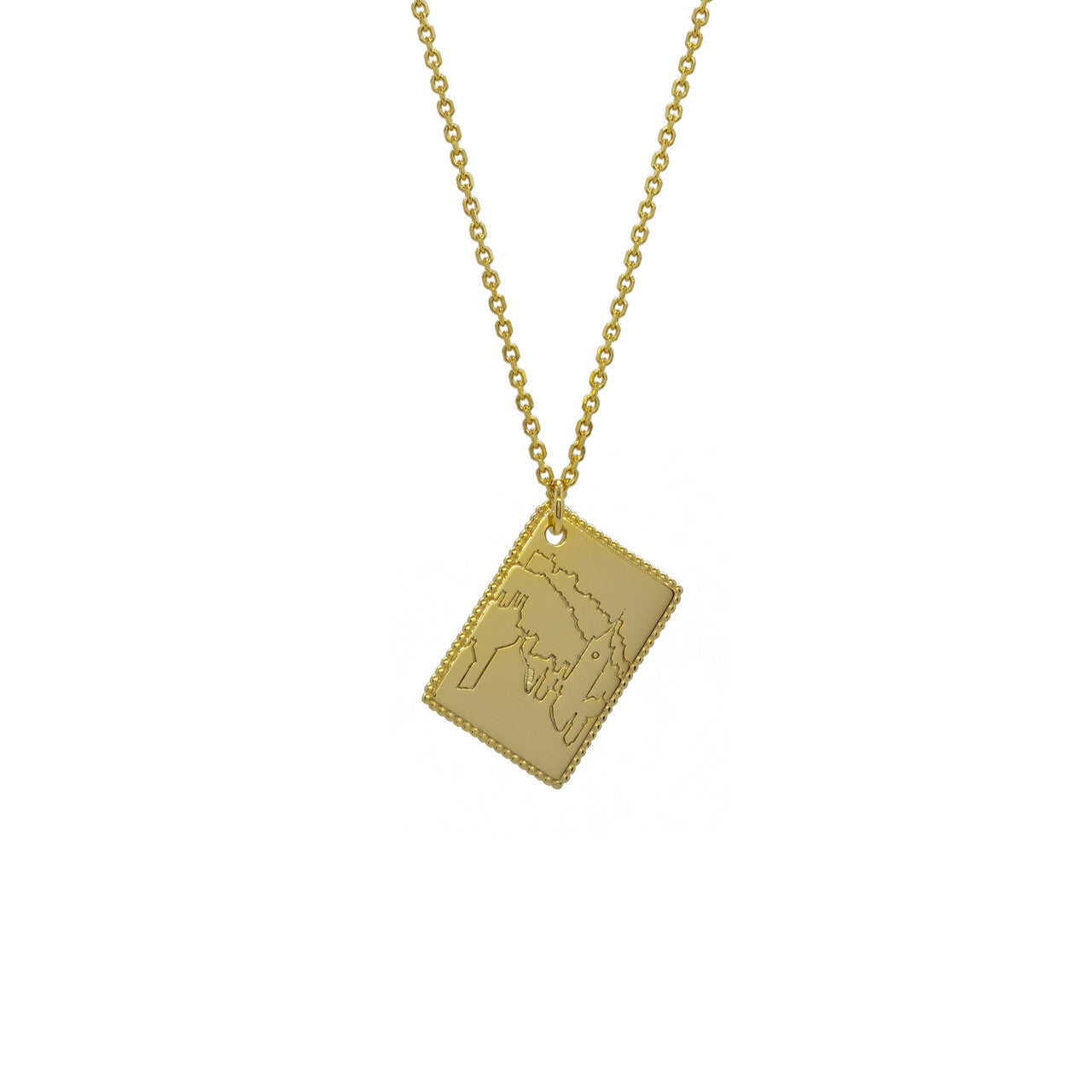 Love from Edinburgh postcard gold plated silver necklace landscape