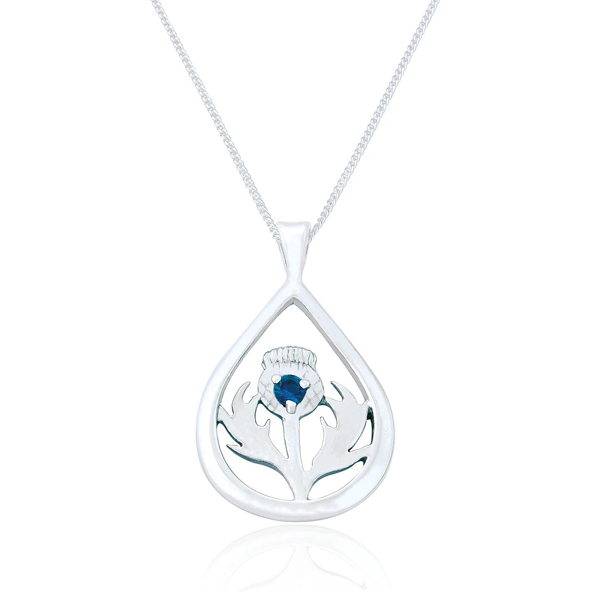 Maili Sapphire CZ Thistle Necklace