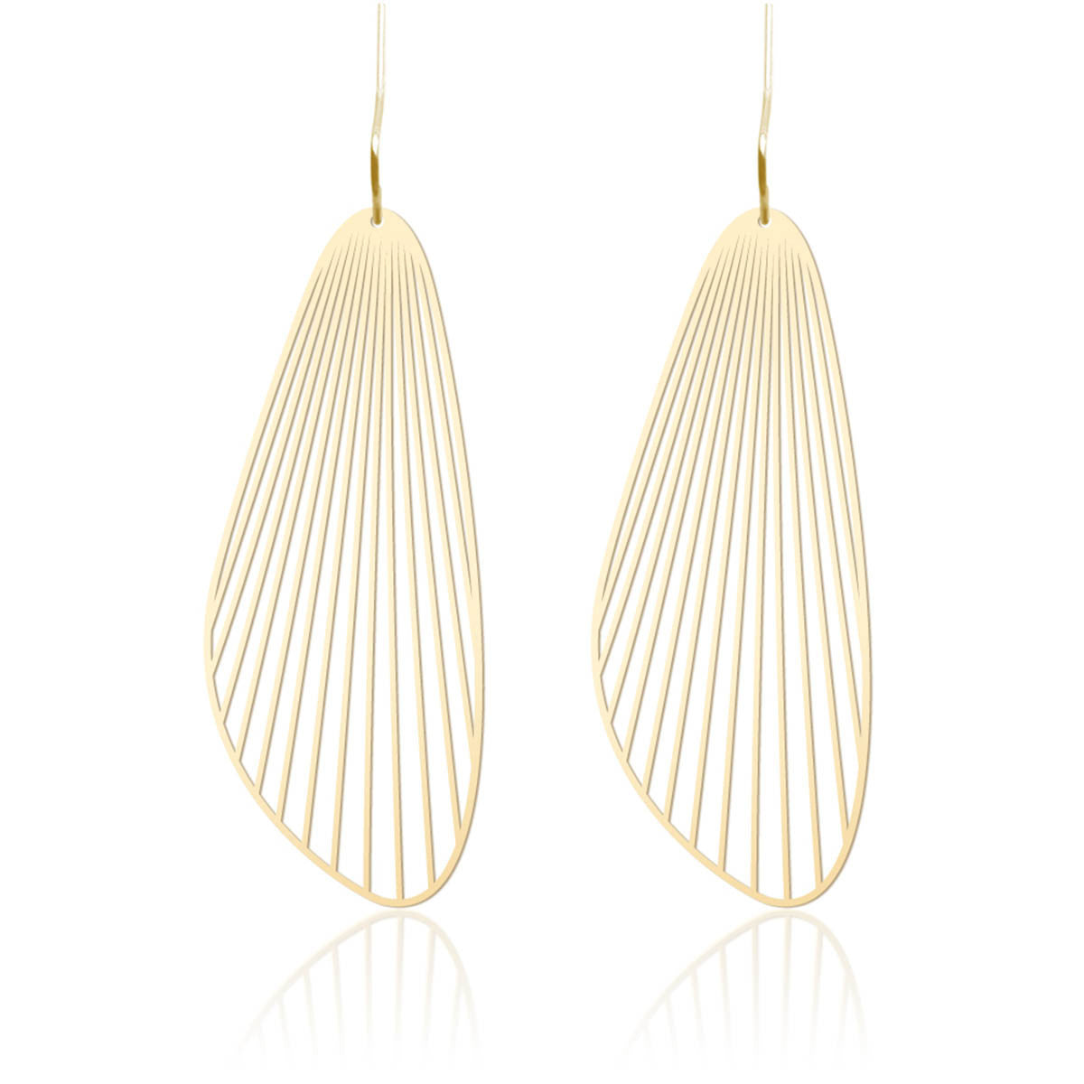 Moorigin Fan Drop Earrings Large Gold