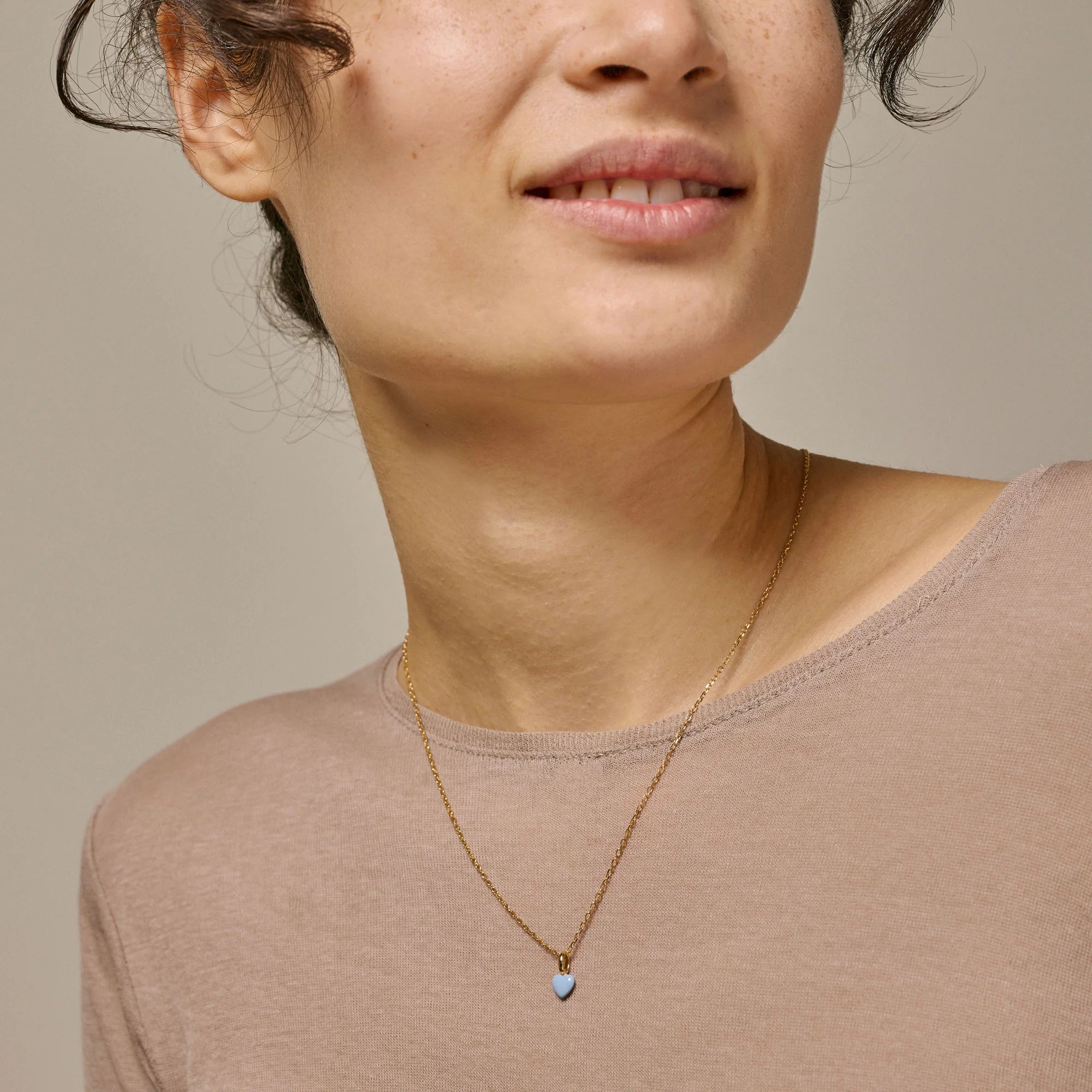 Blue Amore Heart Hoops