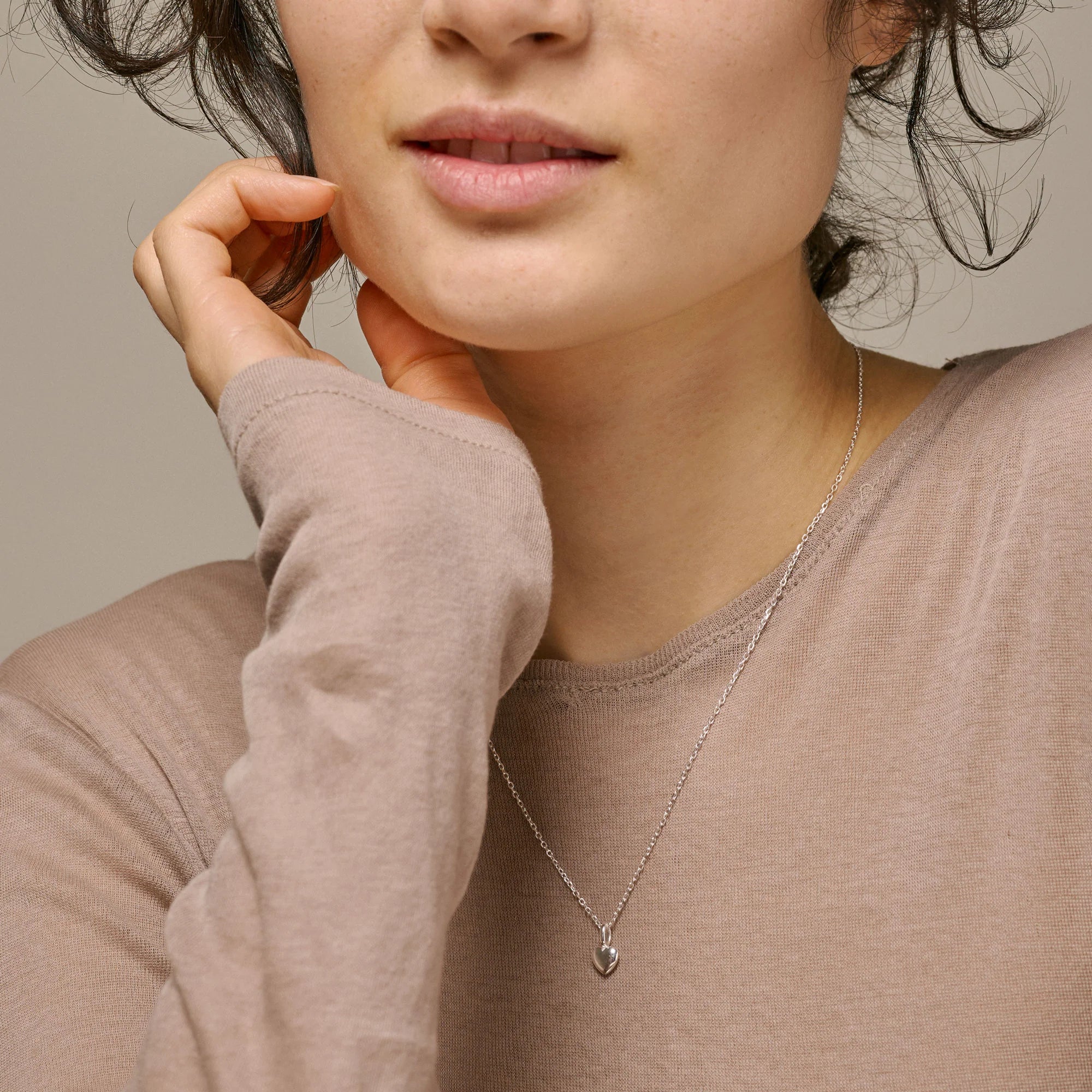 Amore Sterling Silver Heart Necklace