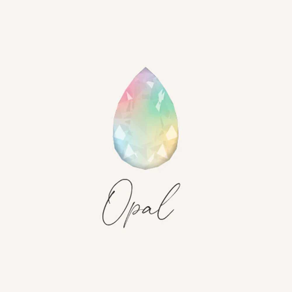 October Birthstone Huggie Hoops - Opal