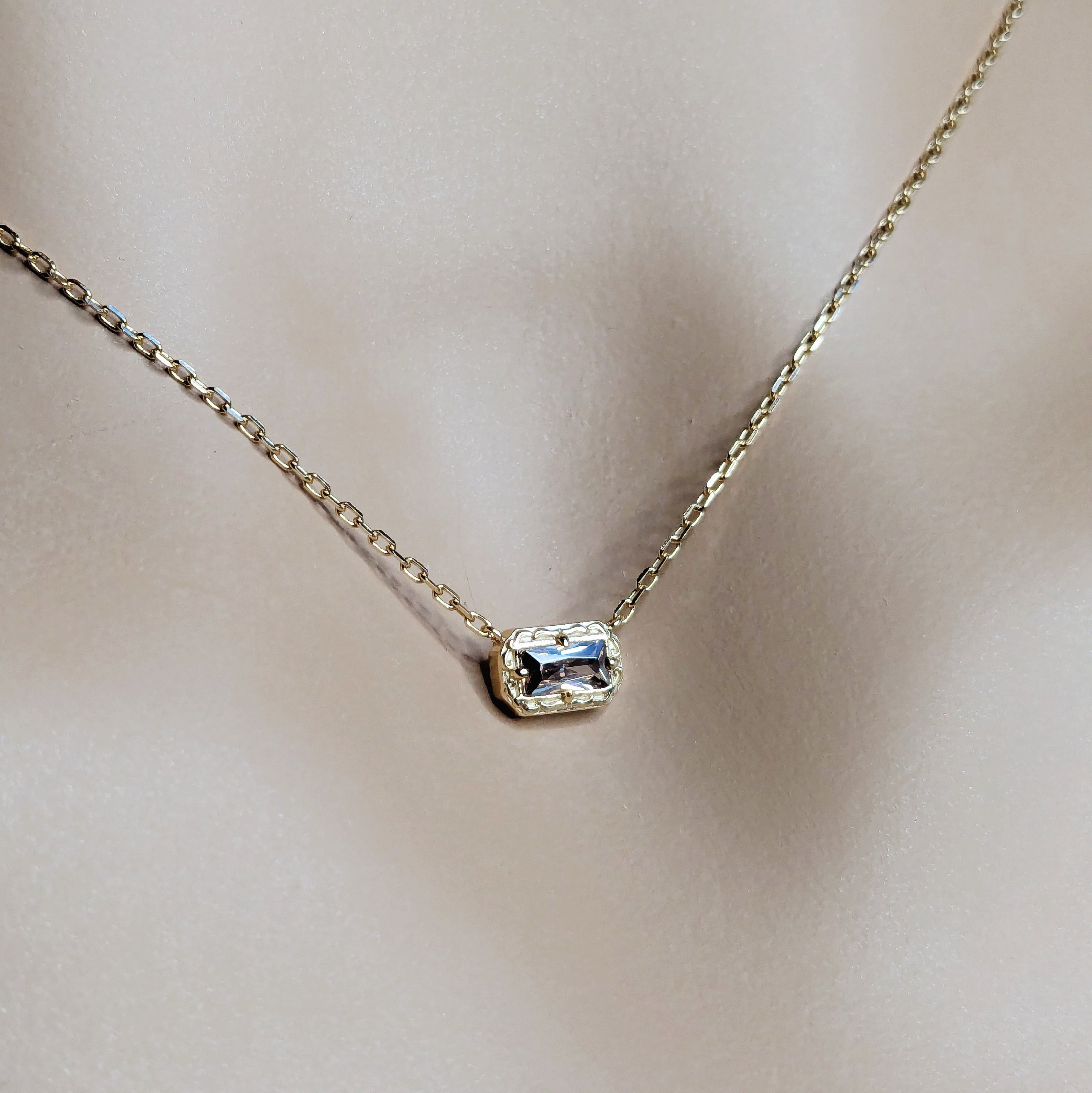 Brown Quartz Bar Choker Necklace