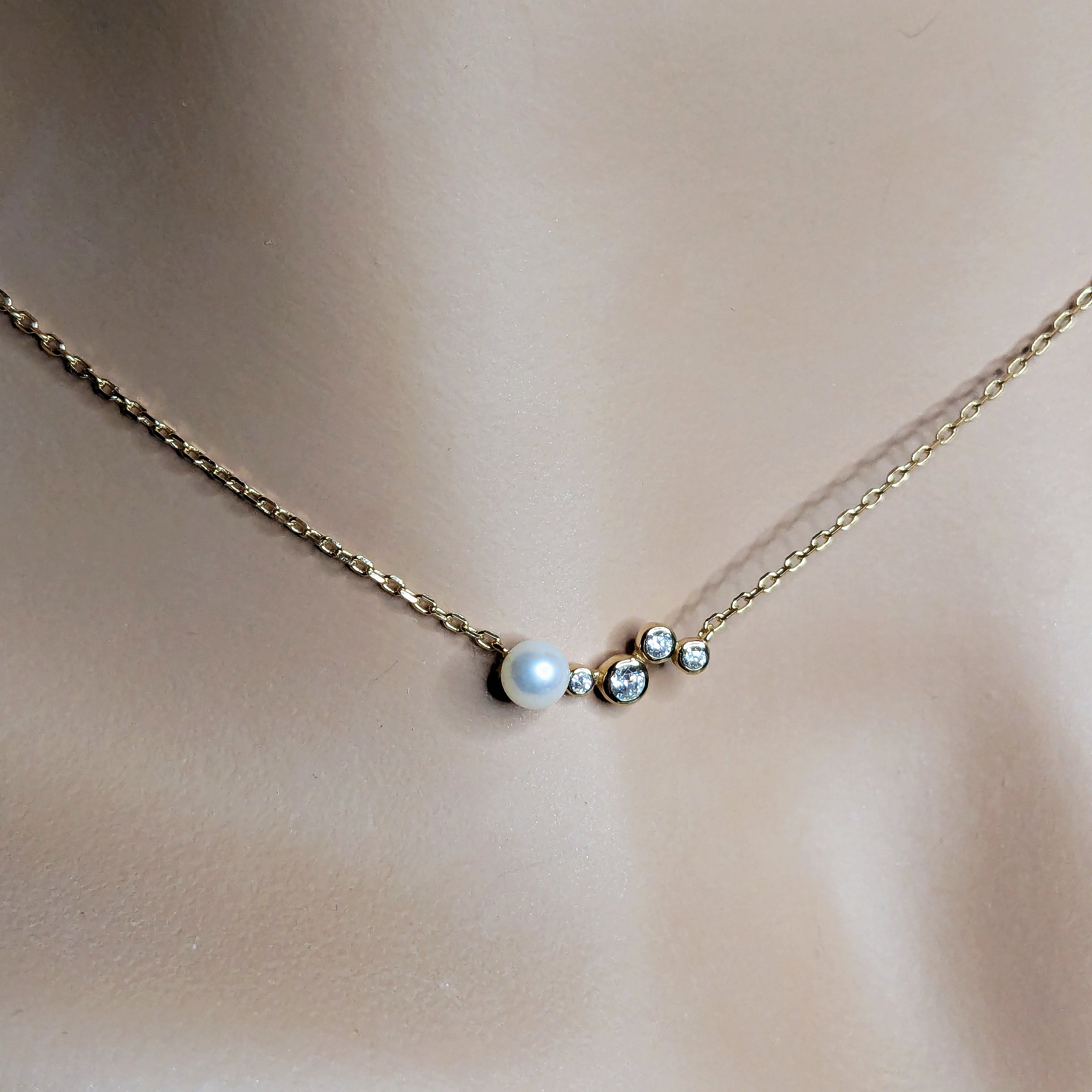 Pearl & Cubic Zirconia Necklace
