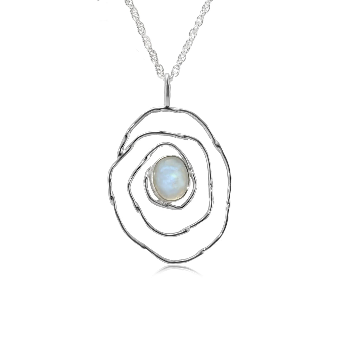 Spiral Pendant with Rainbow Moonstone