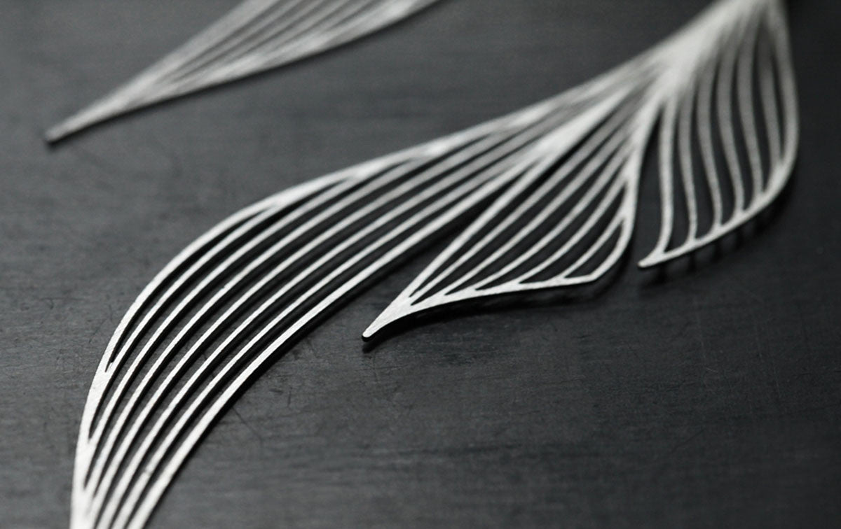 Moorigin Ripple Drop Earrings Silver