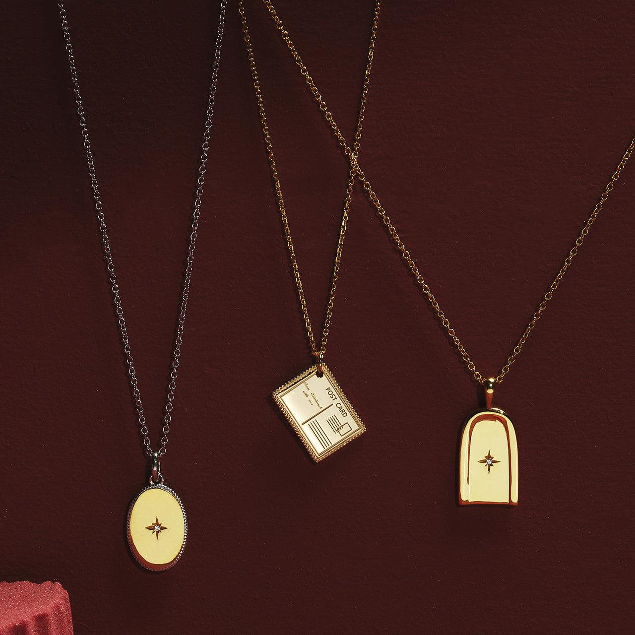 Star Shield Reversible Silver and Gold Necklace