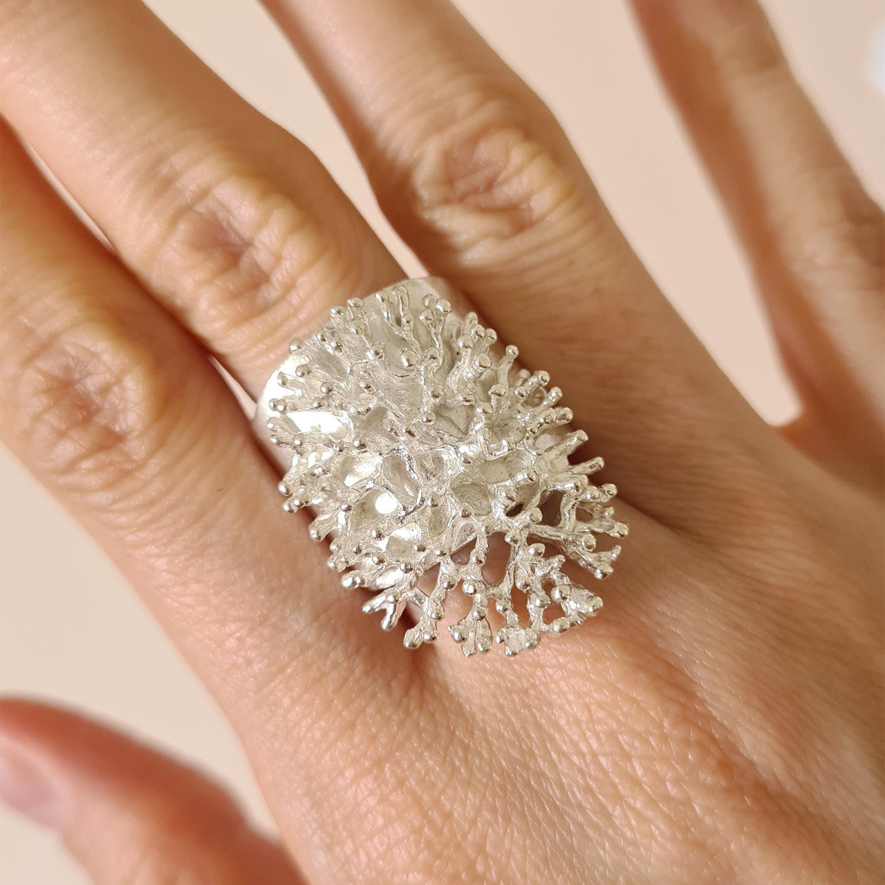 Ana_Rubiato_handmade_jewellery_ring_sterling_silver_coral_reef_adjustable_portugal
