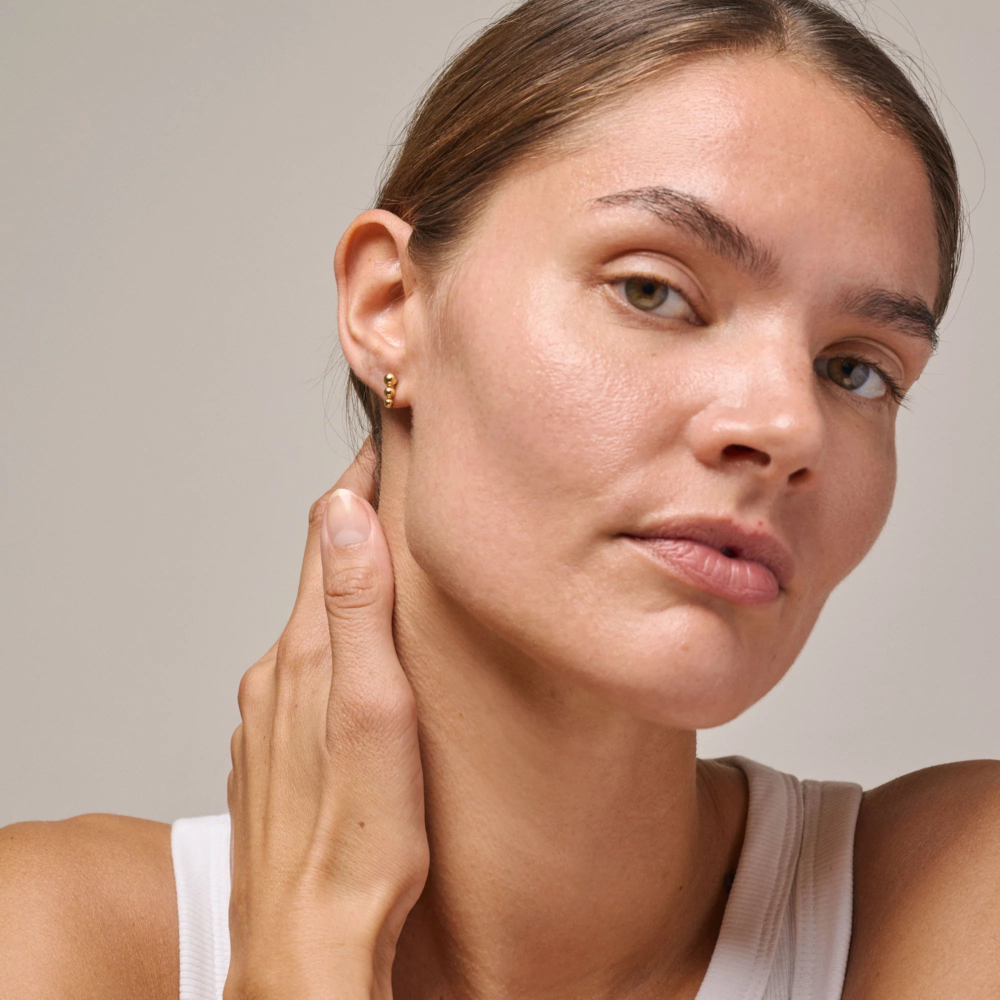 Trinity Gold Plated Stud Earrings