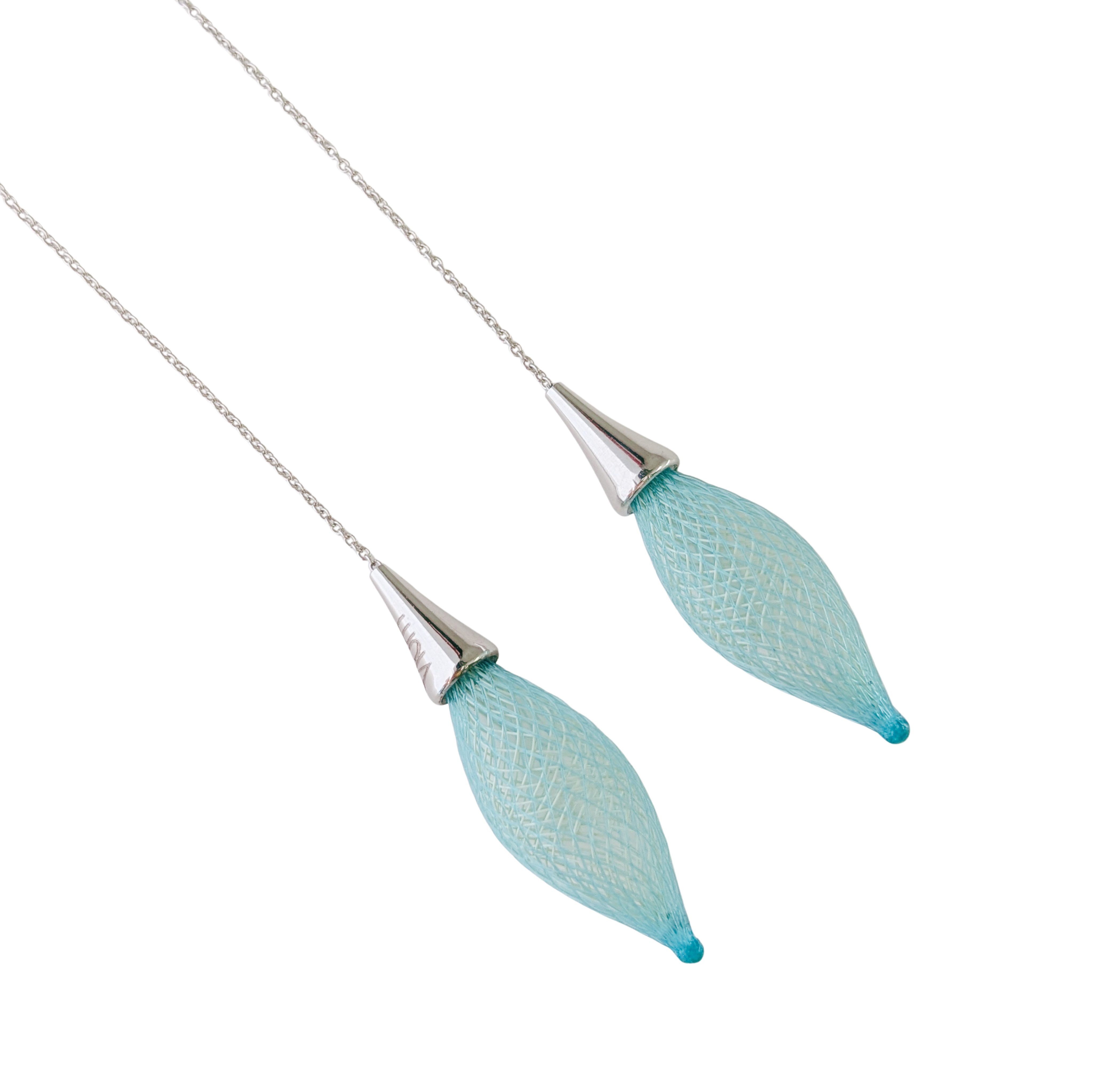Small Mint & Silver Epineuse Threader Earrings