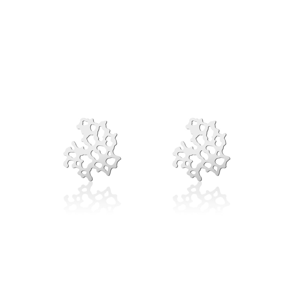 Moorigin jewellery Weathered Rock silver earrings, laser cut, delicate, boutique, Edinburgh